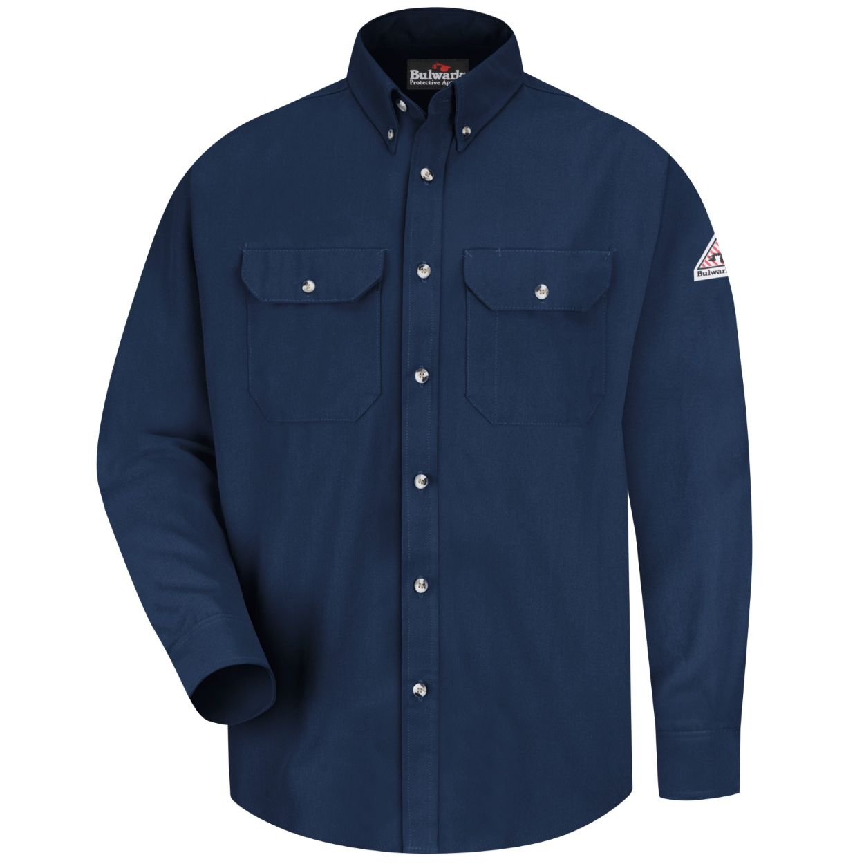 Navy work shirt on a white background