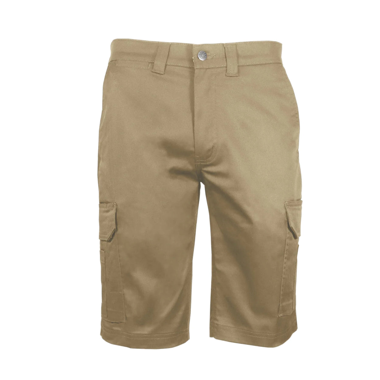 Khaki shorts on a white background