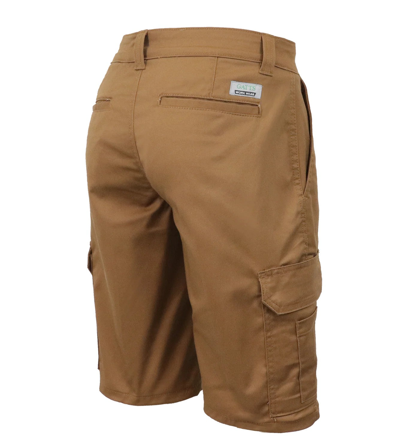 Tan shorts on a white background