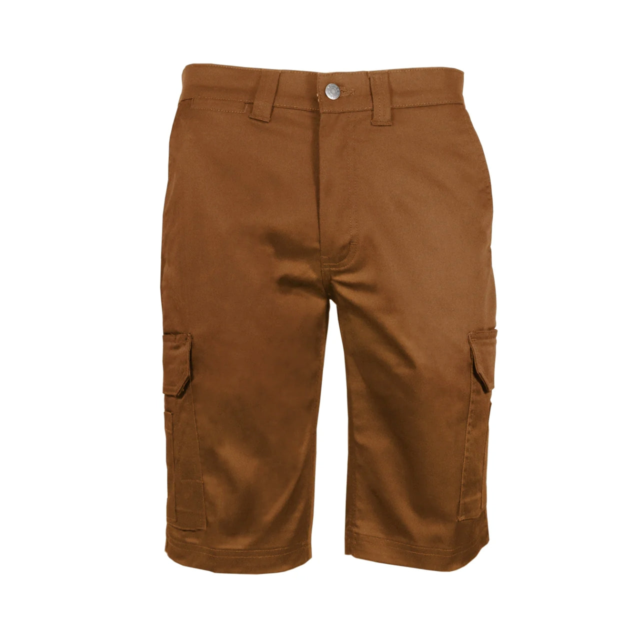 Tan shorts on a white background