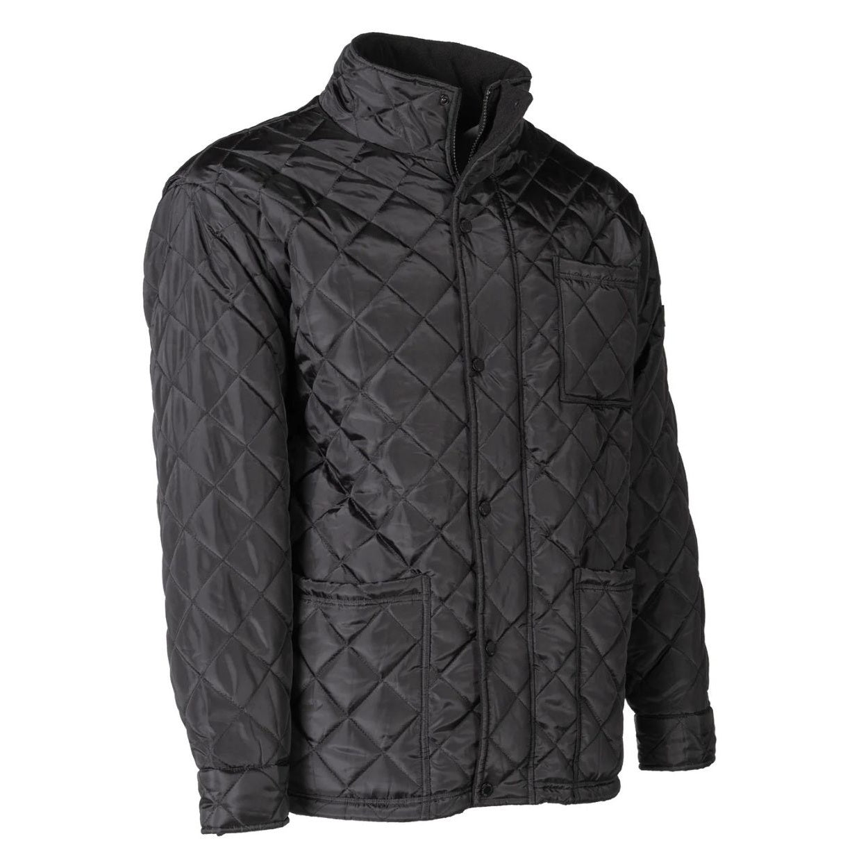Black refrigeration jacket on a white background