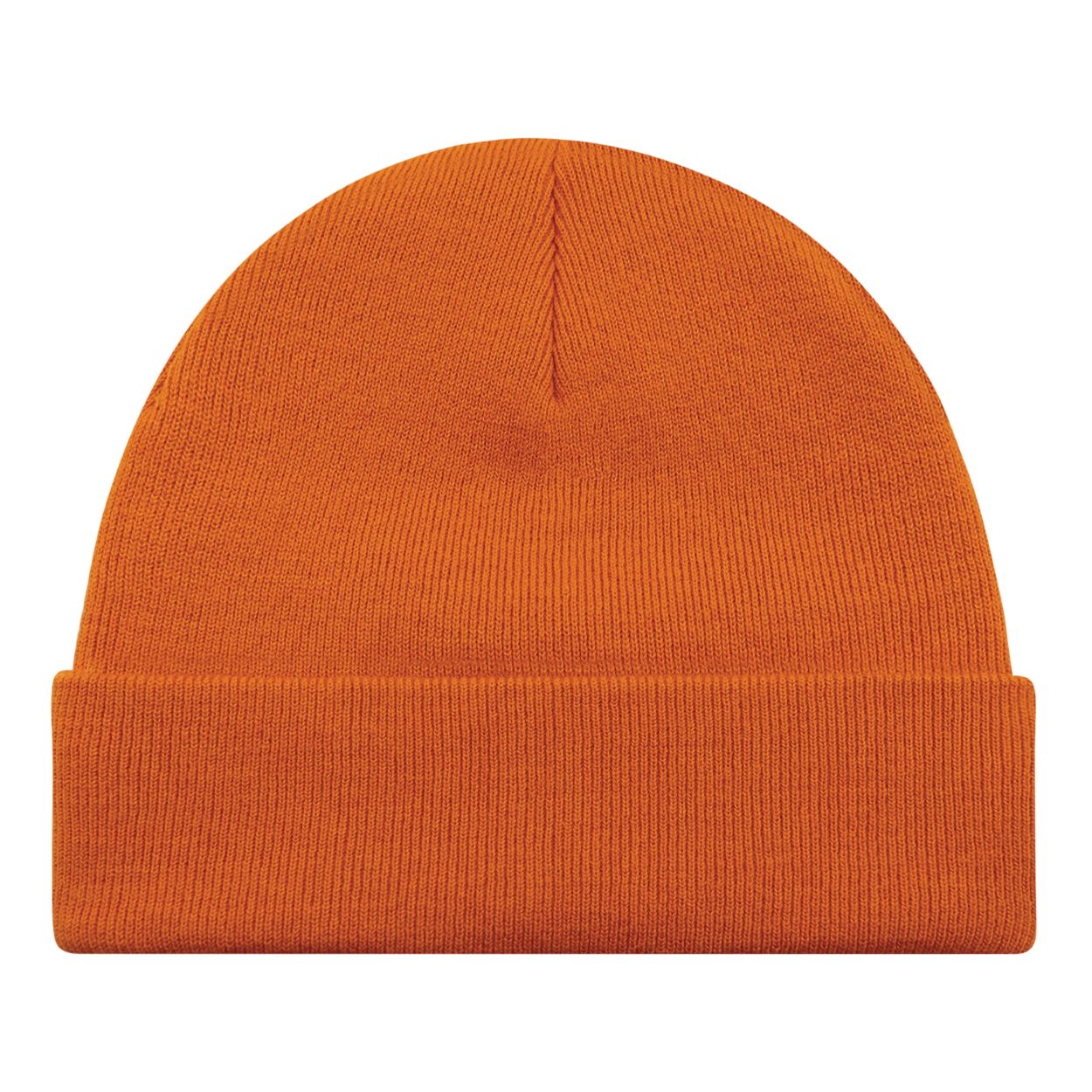 Burnt orange tuque on a white background