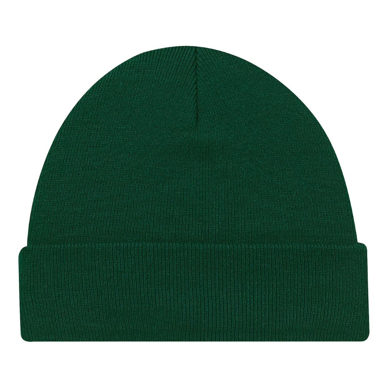Forest green tuque on a white background