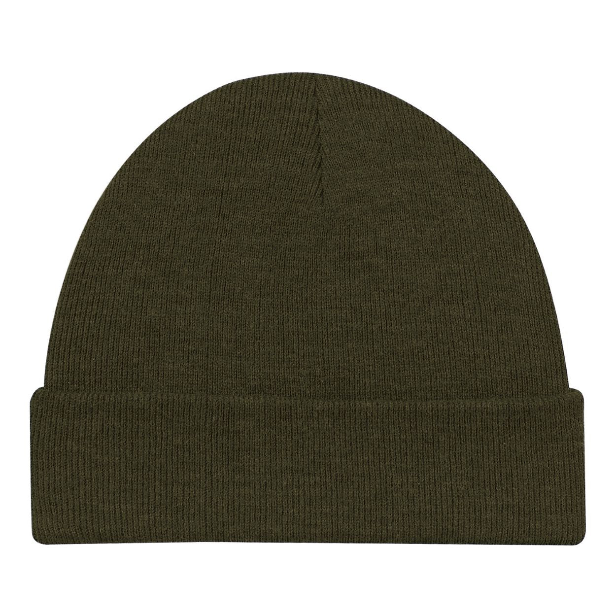 Olive tuque on a white background