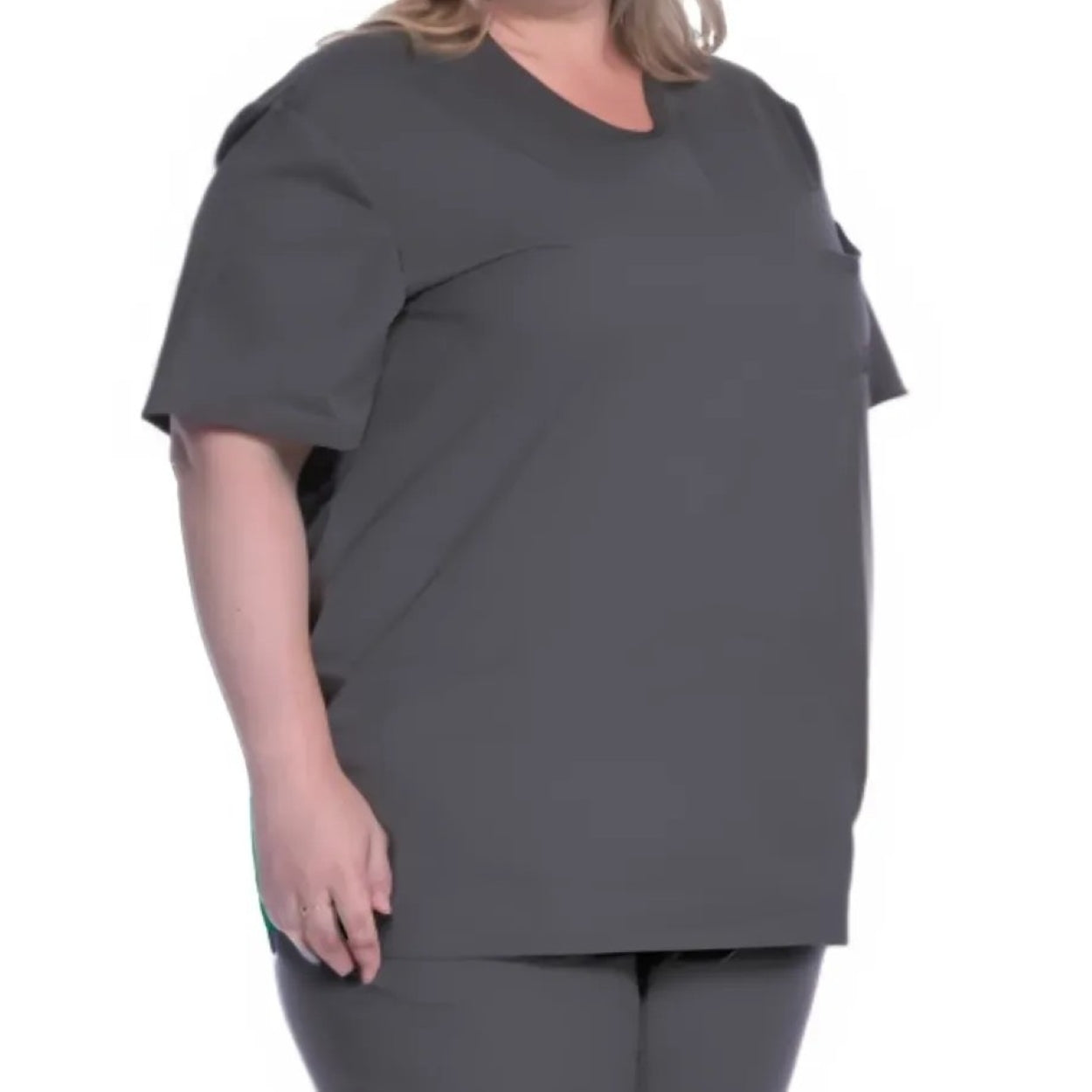 Pewter scrub top on a white background