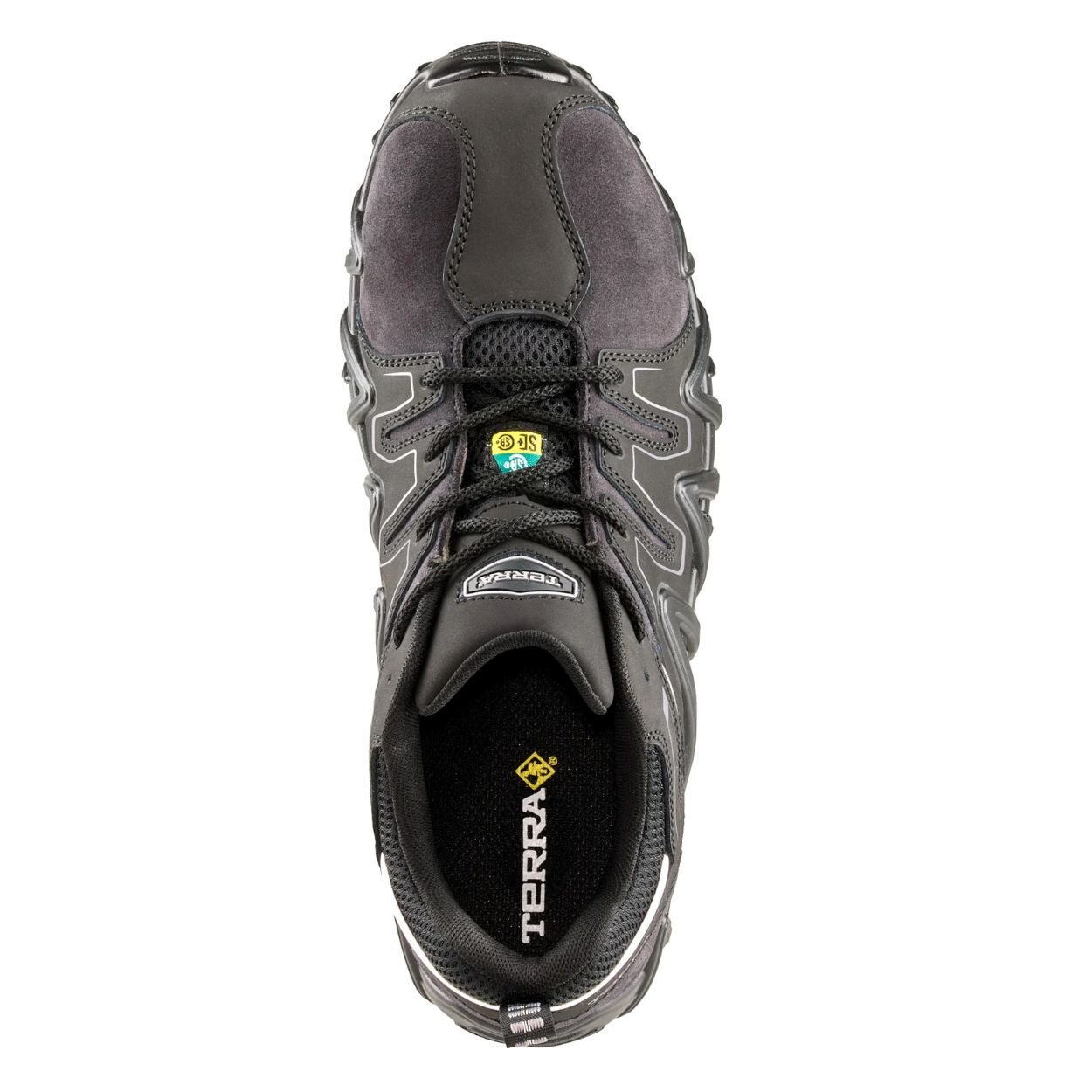 Black shoe on a white background