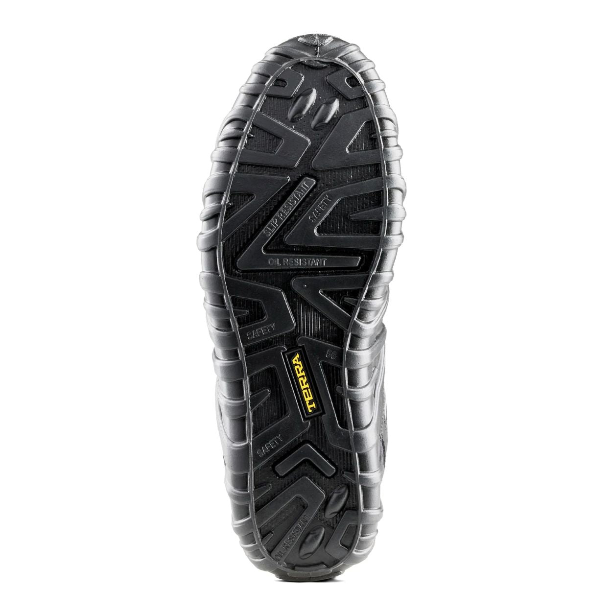Black shoe on a white background