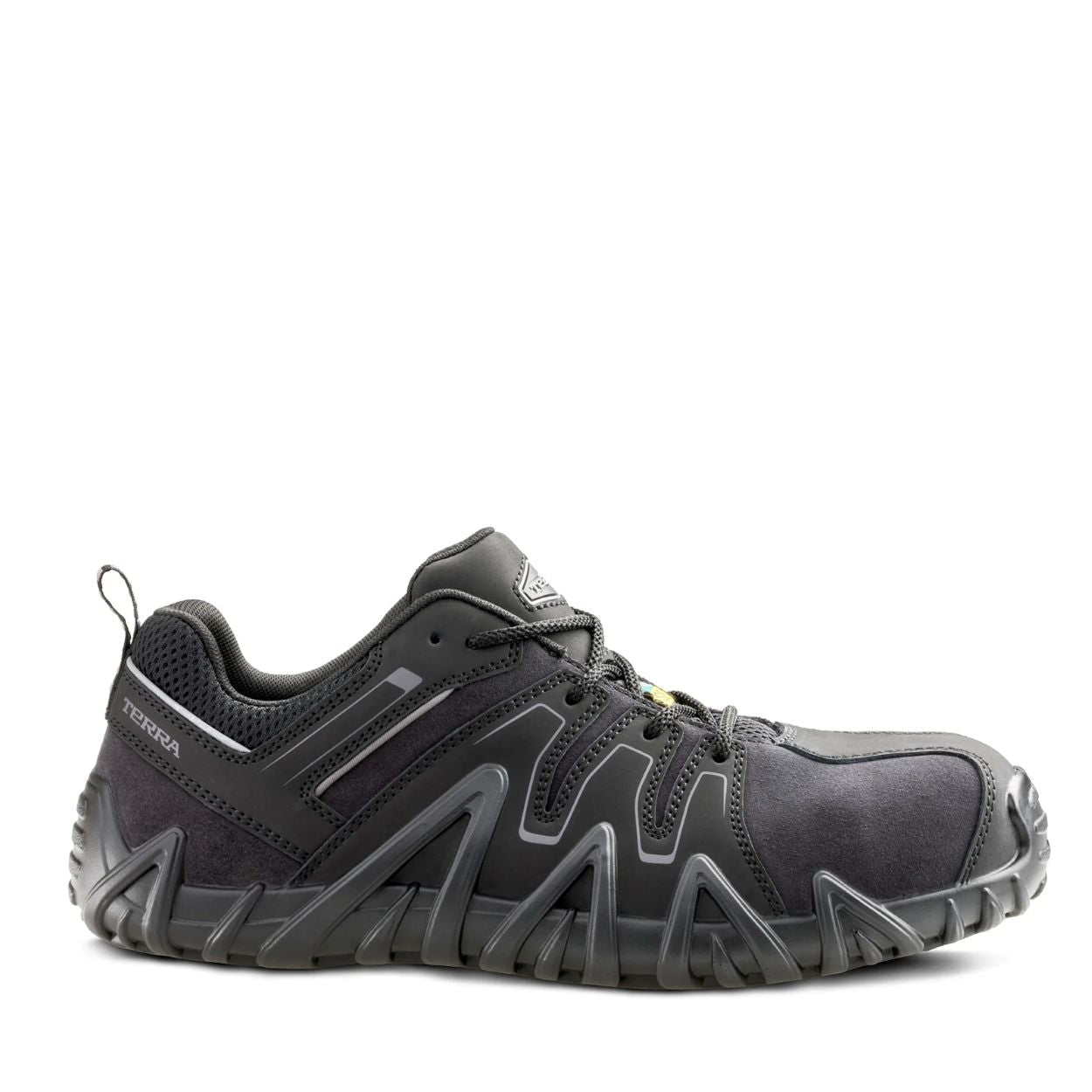 Black shoe on a white background