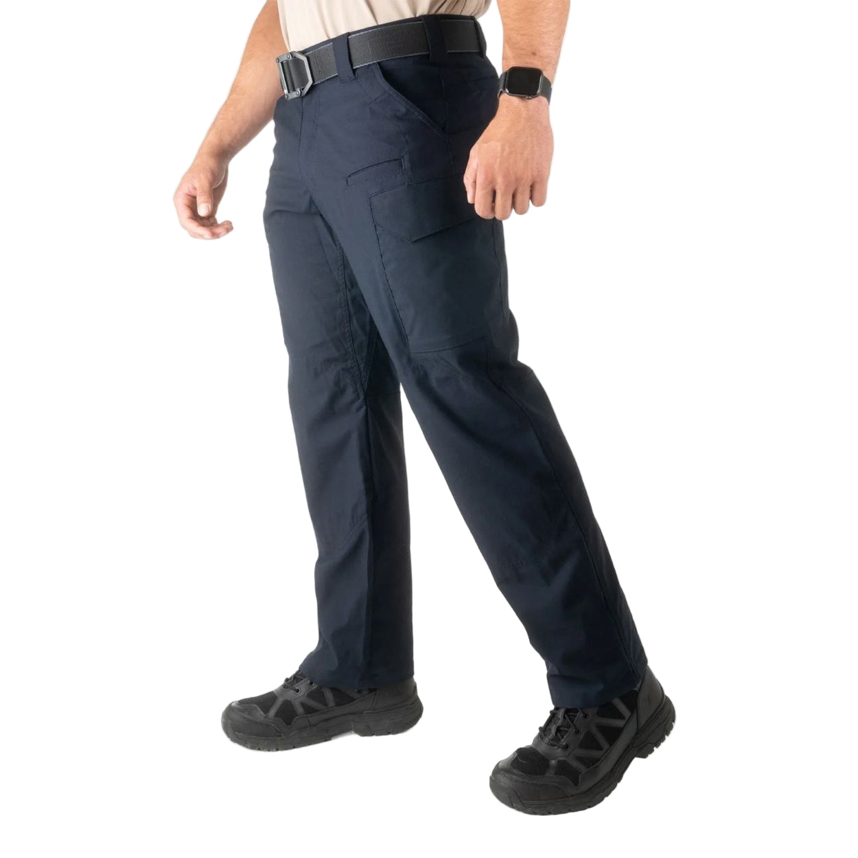 Midnight navy pants on a white background