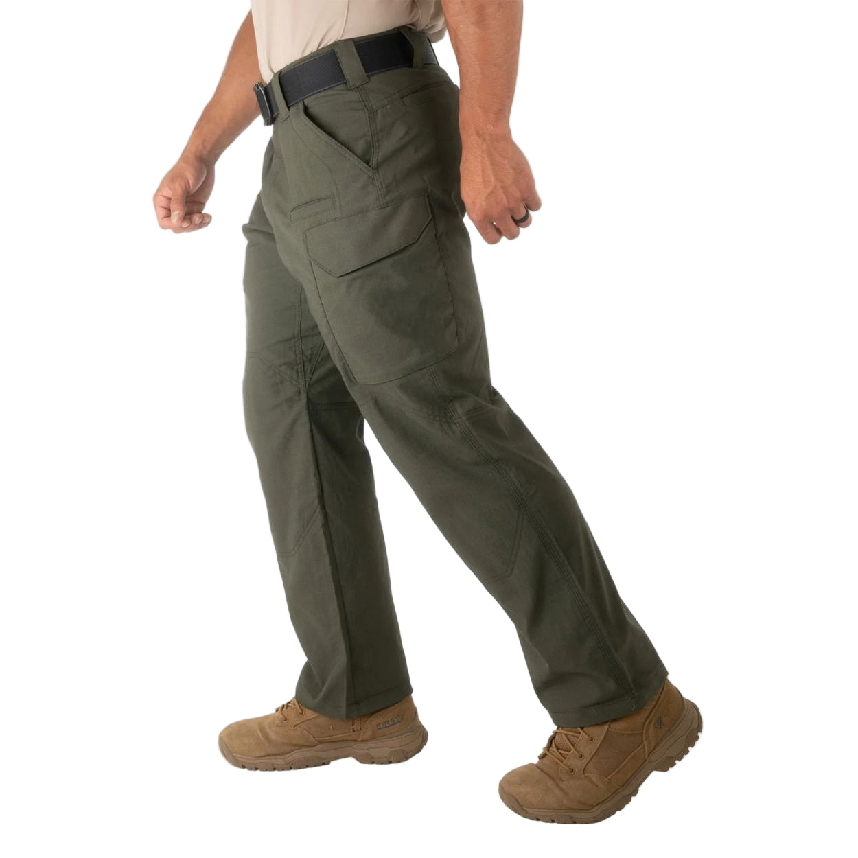 OD green pants on a white background