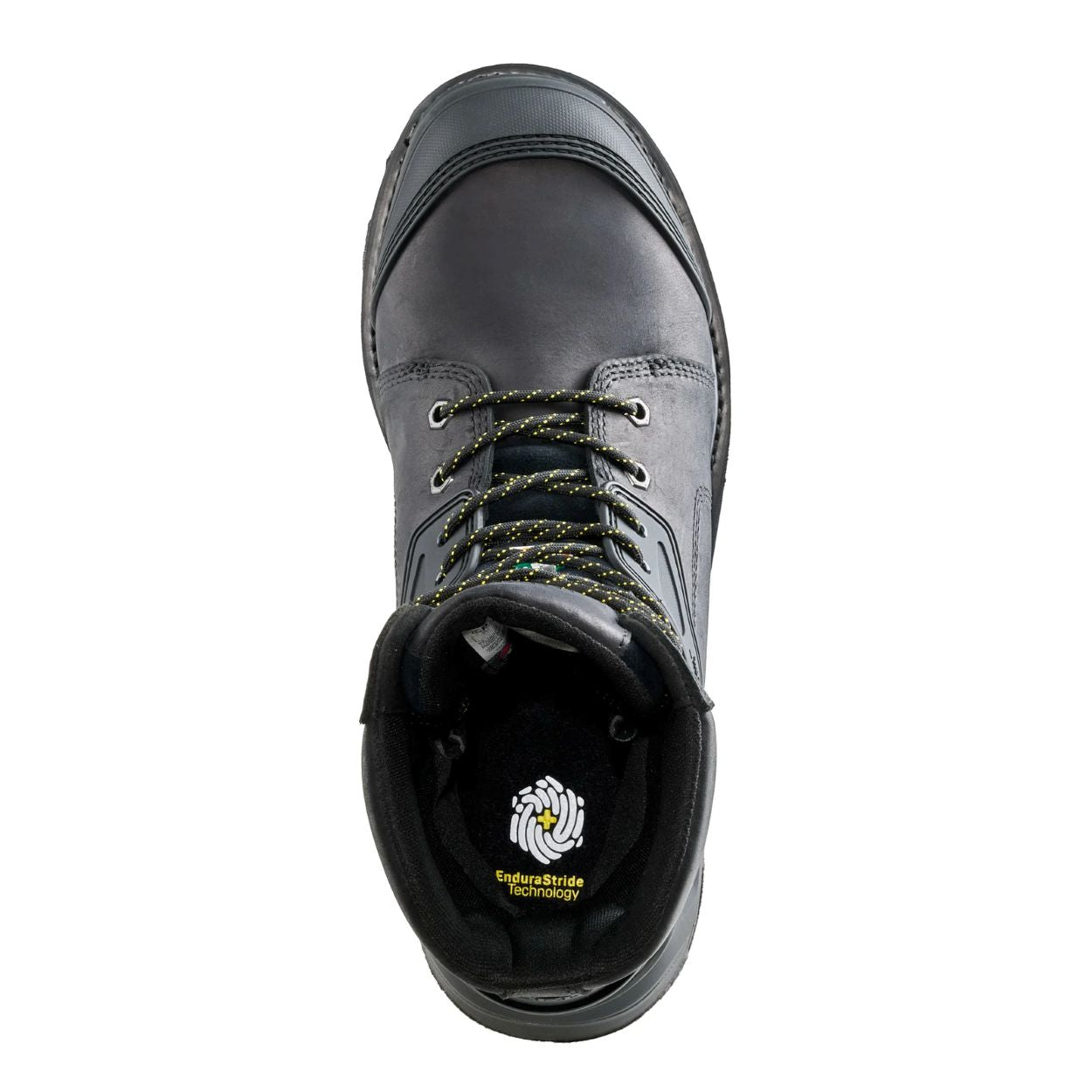 Black boot on a white background