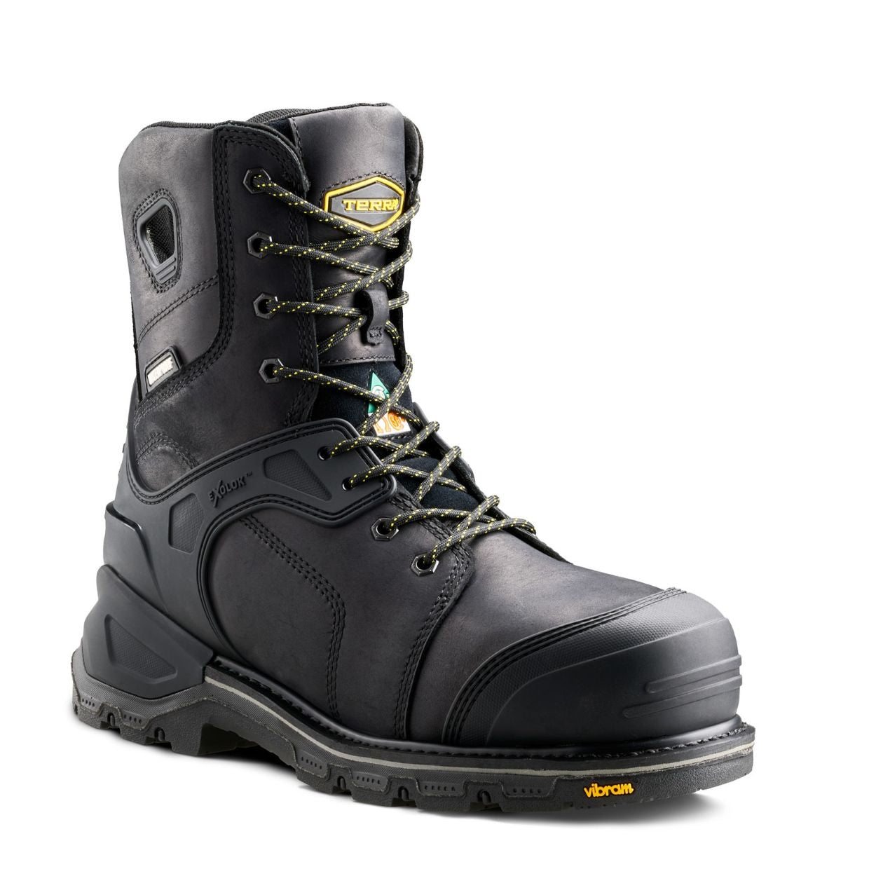Black boot on a white background