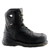 Black boot on a white background