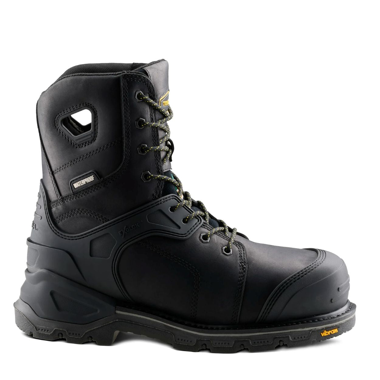 Black boot on a white background