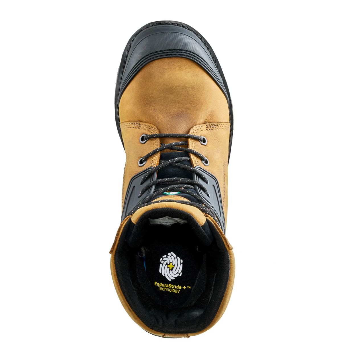 Tan boot on a white background