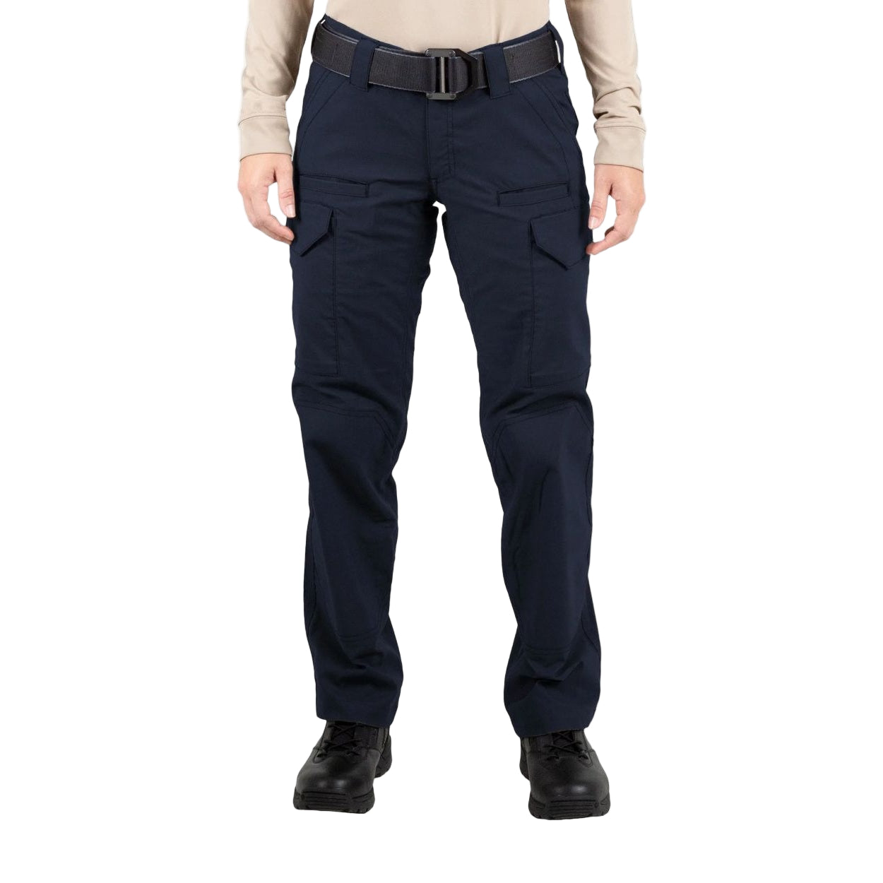 Midnight navy pants on a white background