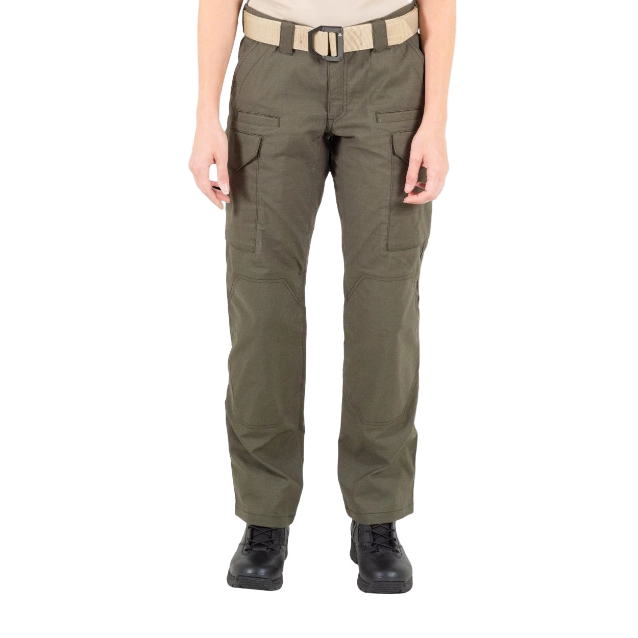 OD green pants on a white background