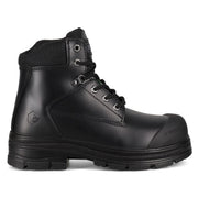 Black boot on a white background