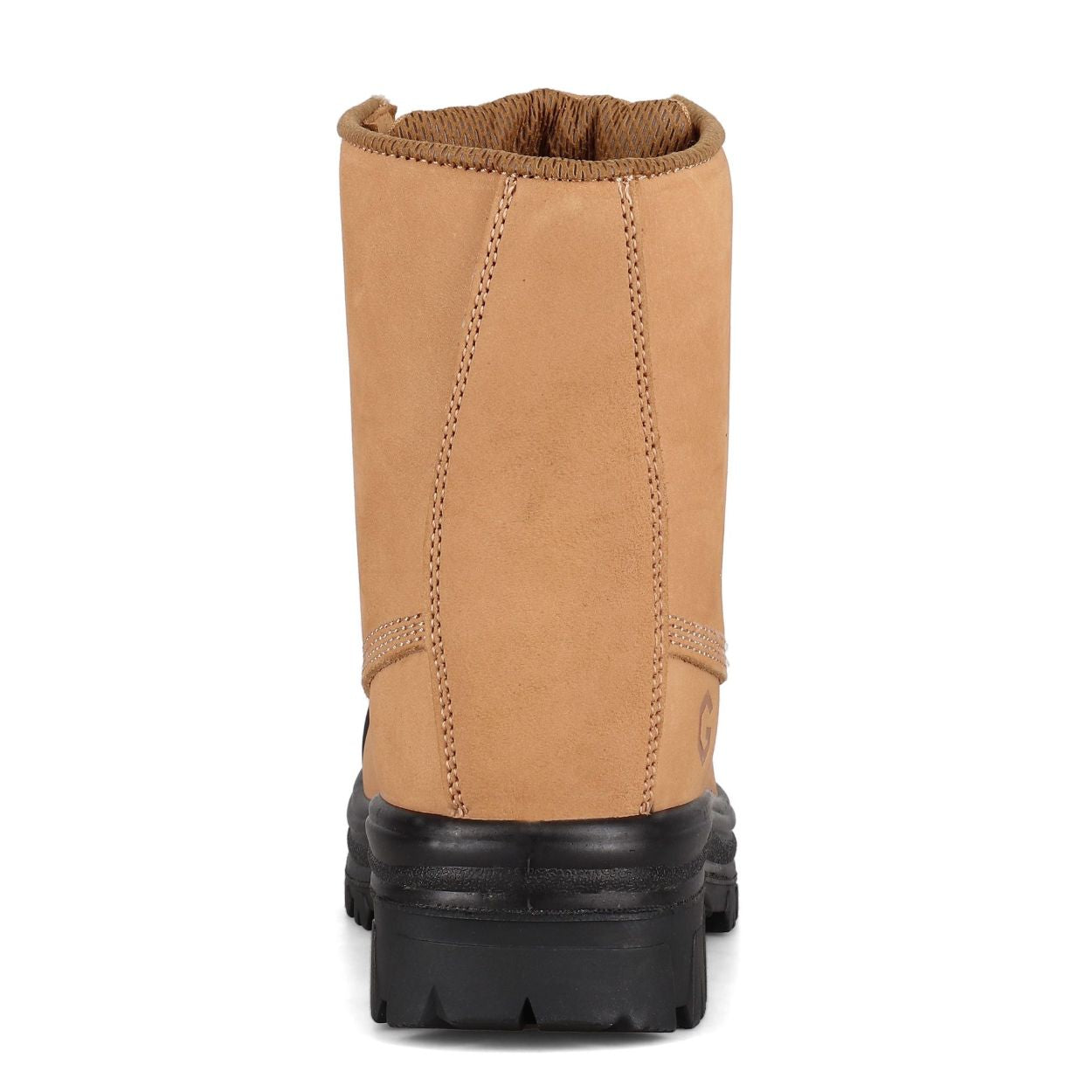 Taupe boot on a white background
