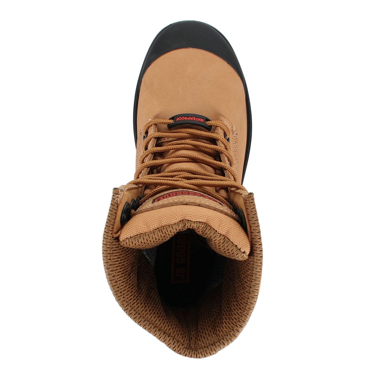 Taupe boot on a white background