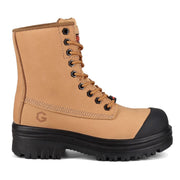 Taupe boot on a white background