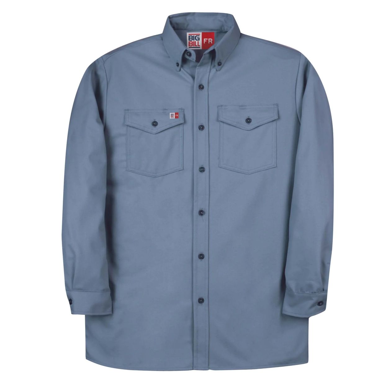 Blue work shirt on a white background