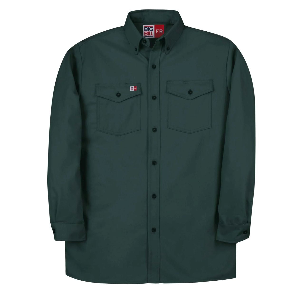 Dark green work shirt on a white background