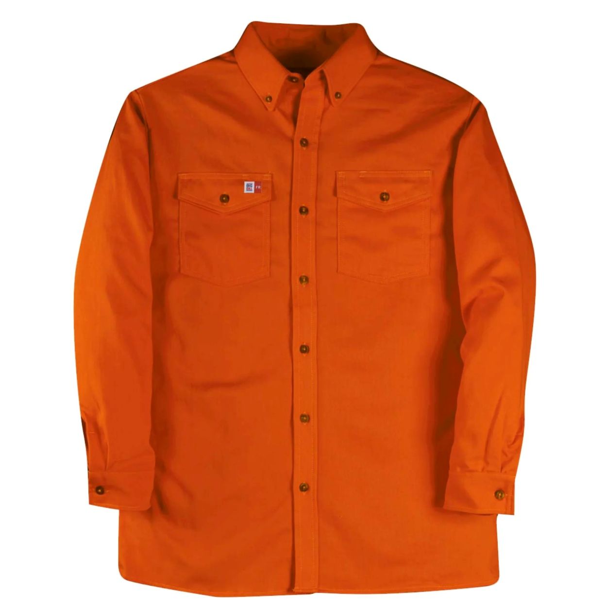 Orange work shirt on a white background