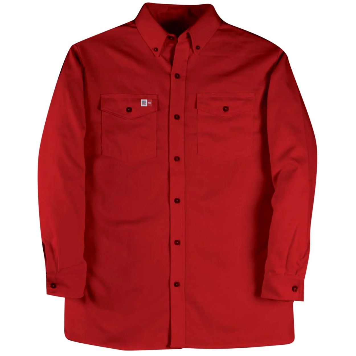 Red work shirt on a white background
