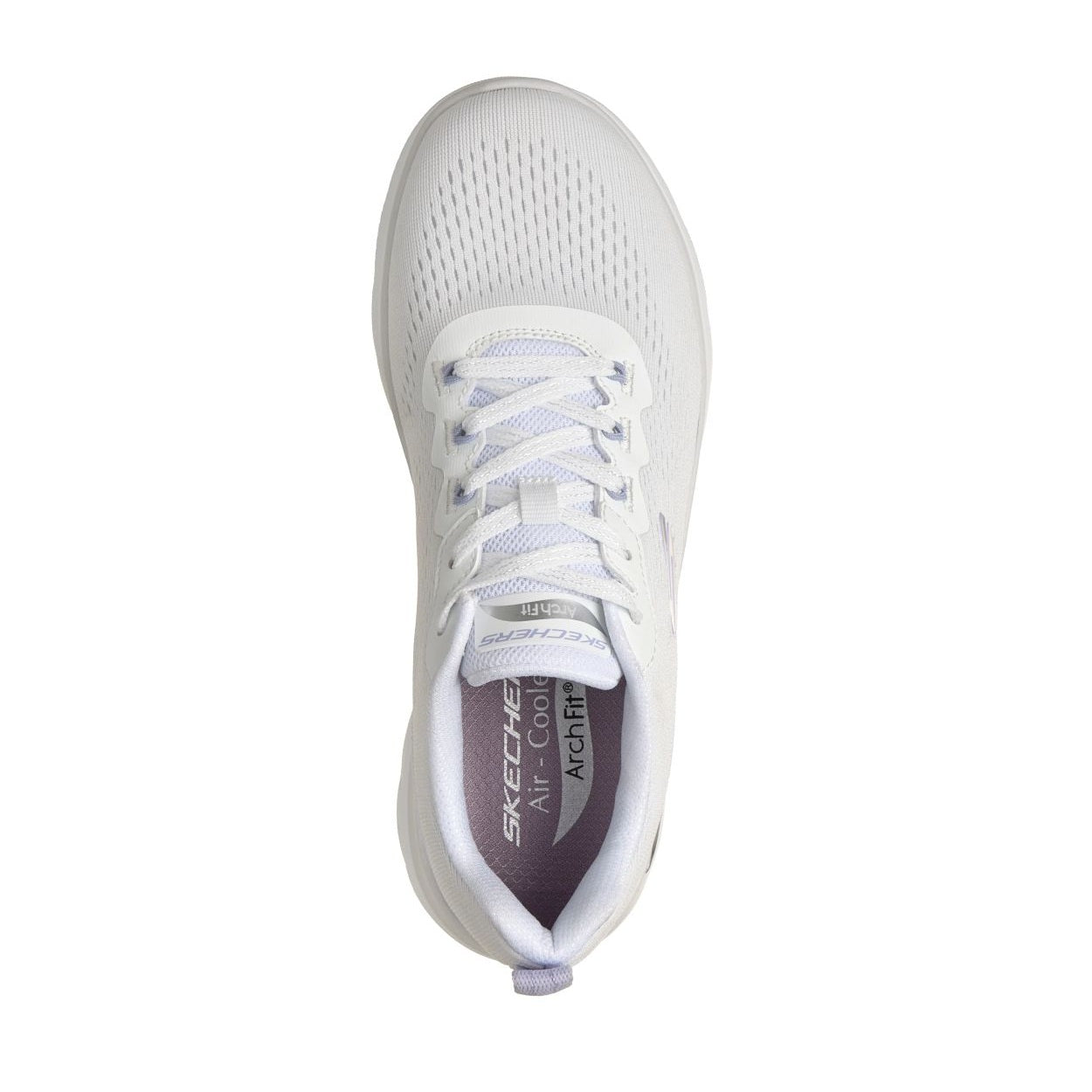White/lavender shoe on a white background