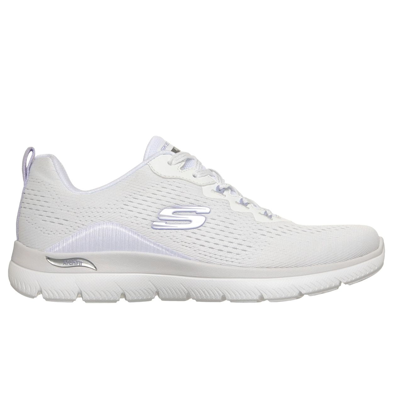 White/lavender shoe on a white background