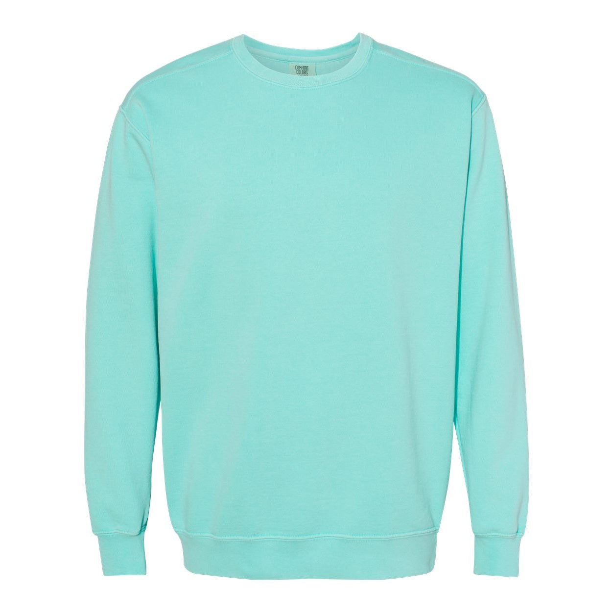 Chalky mint sweater on a white background