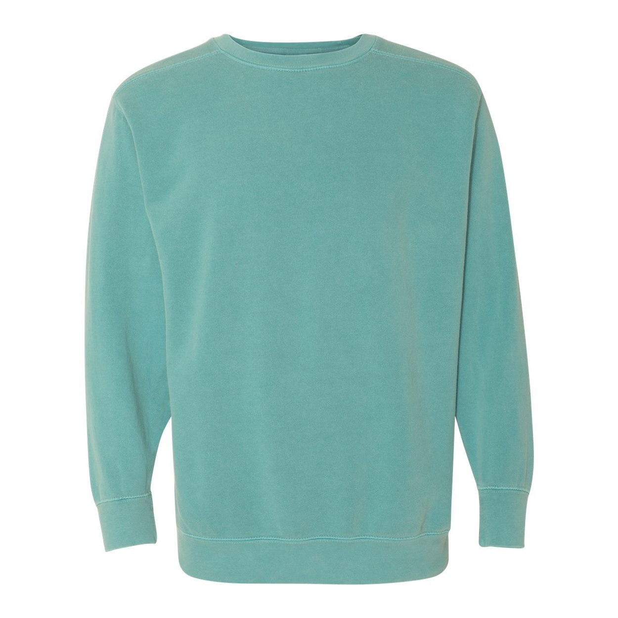 Seafoam sweater on a white background