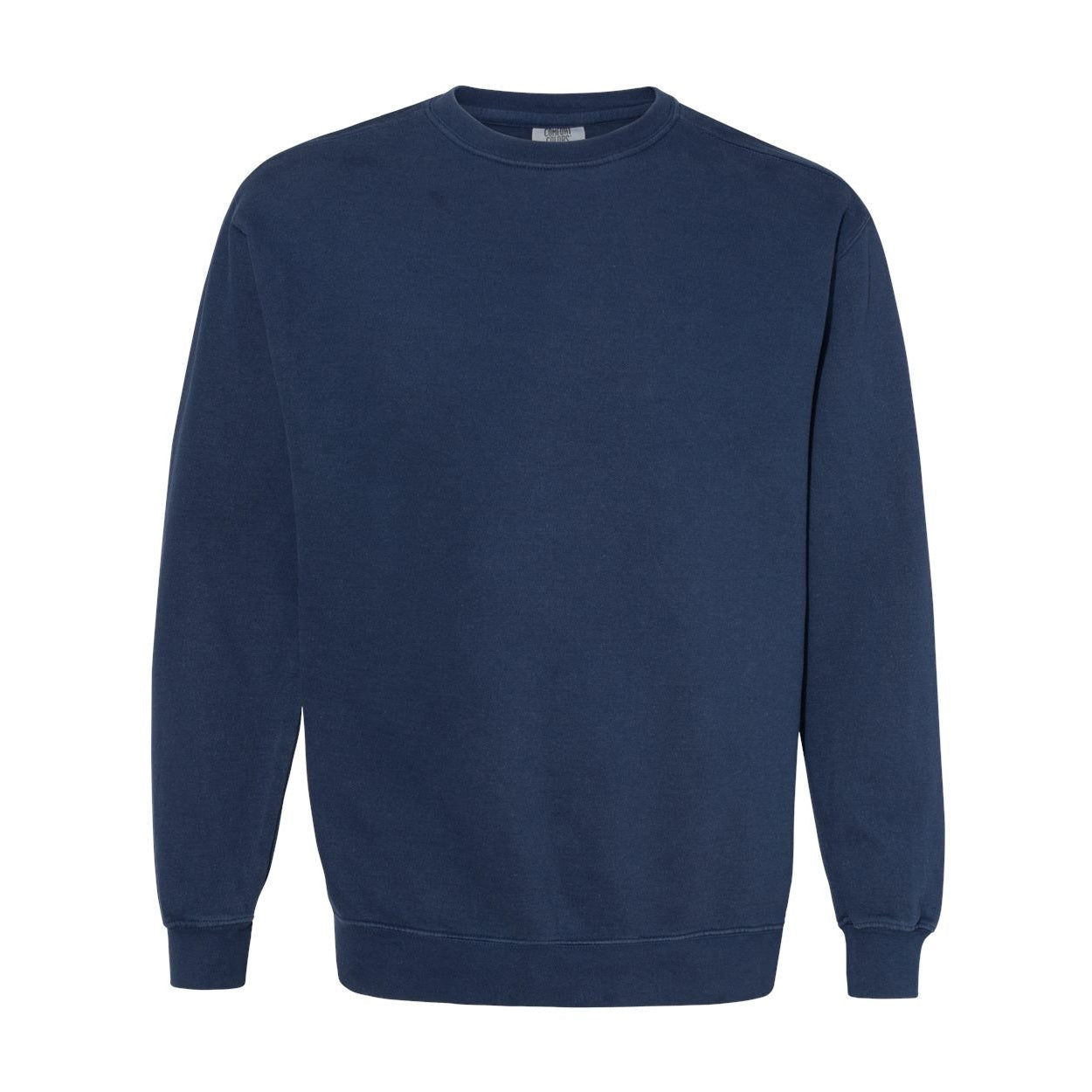 True navy sweater on a white background