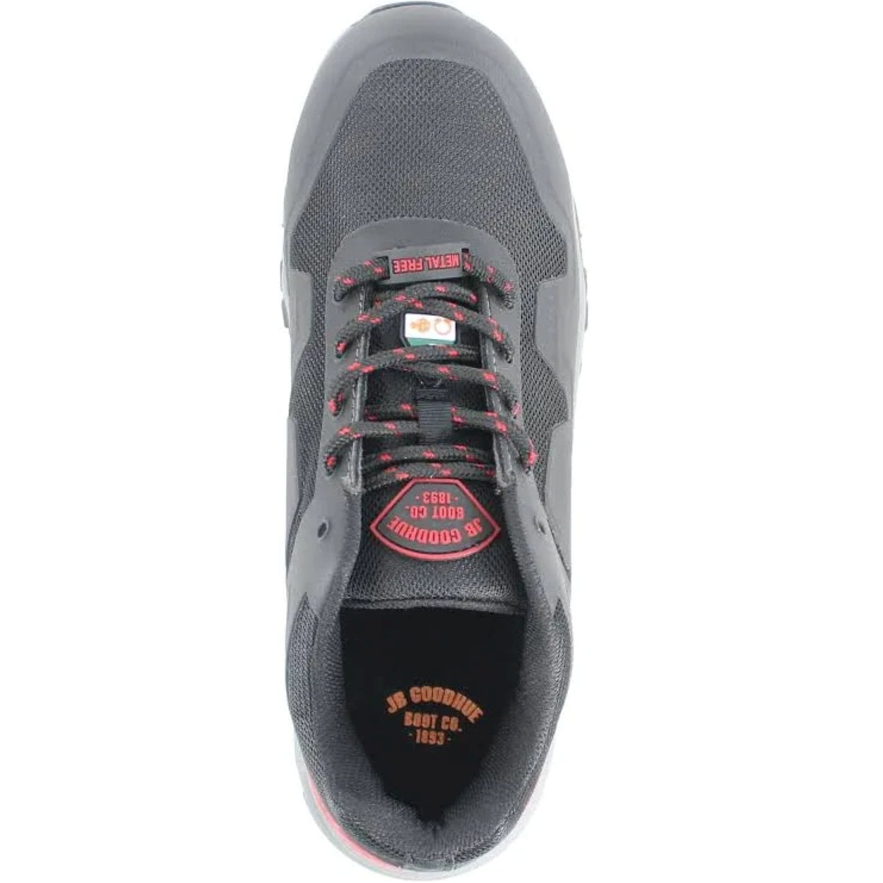 Black/red shoe on a white background