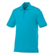 Aspen blue polo shirt on a white background