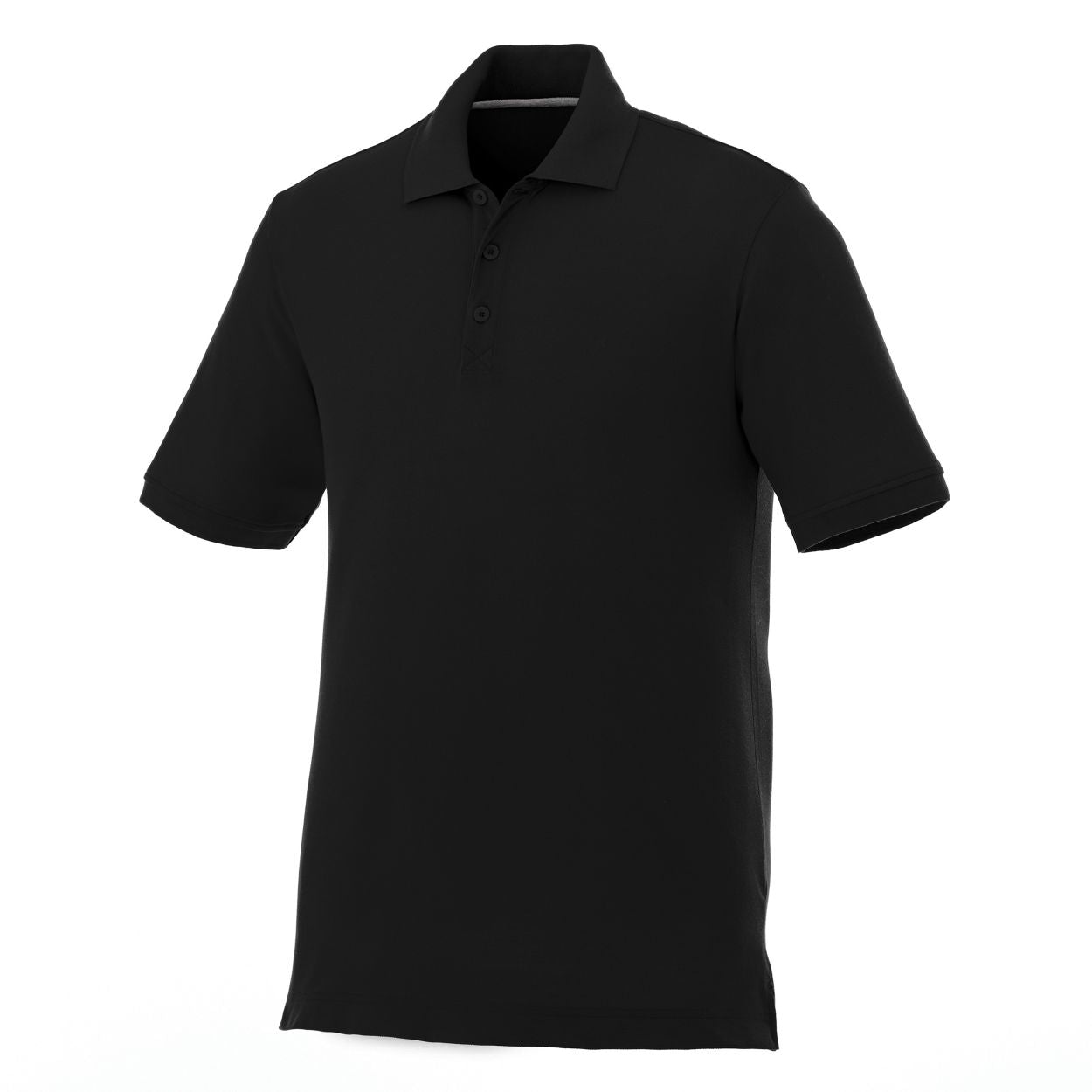 Black polo shirt on a white background