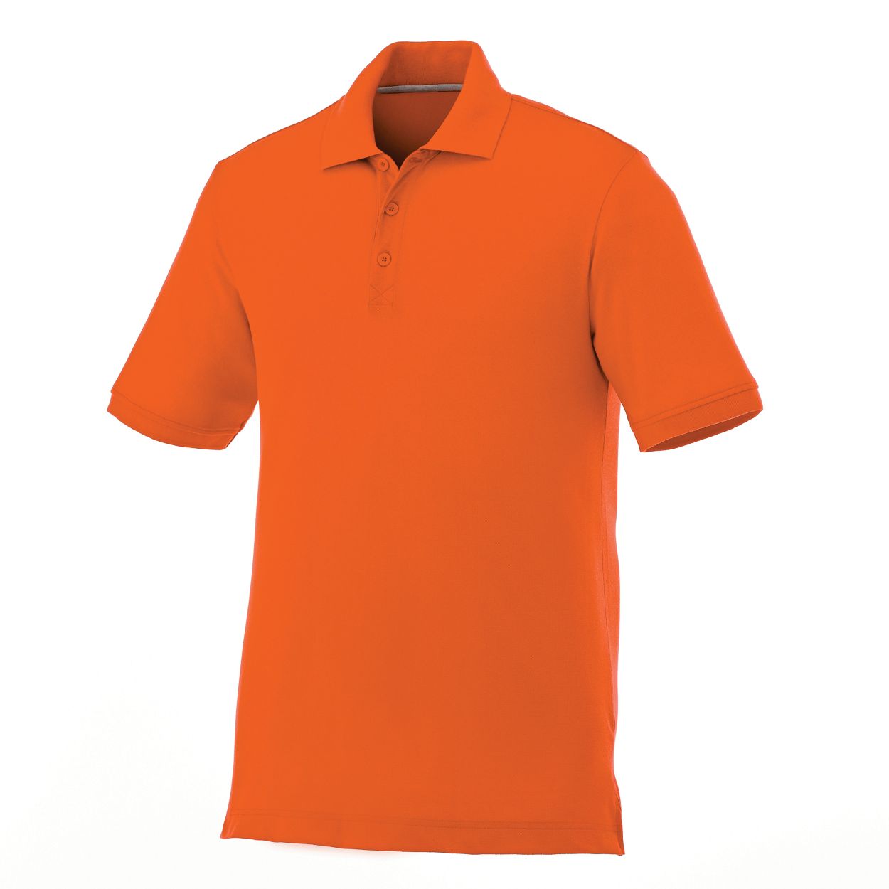 Orange polo shirt on a white background