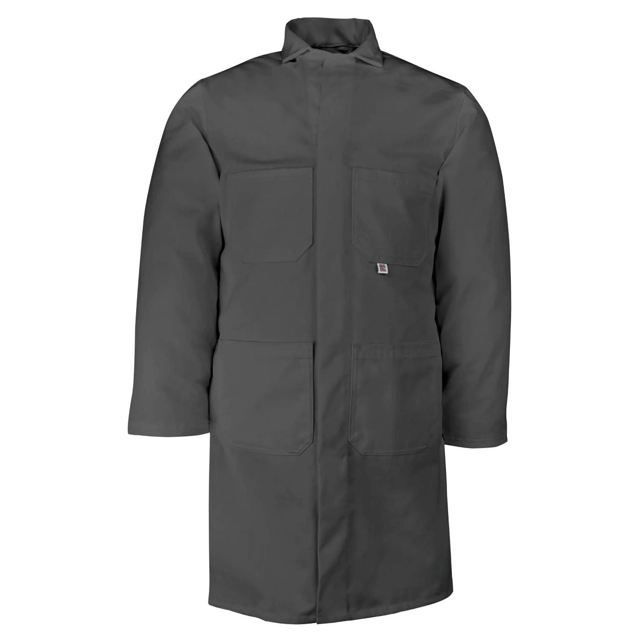 Charcoal shop coat on a white background