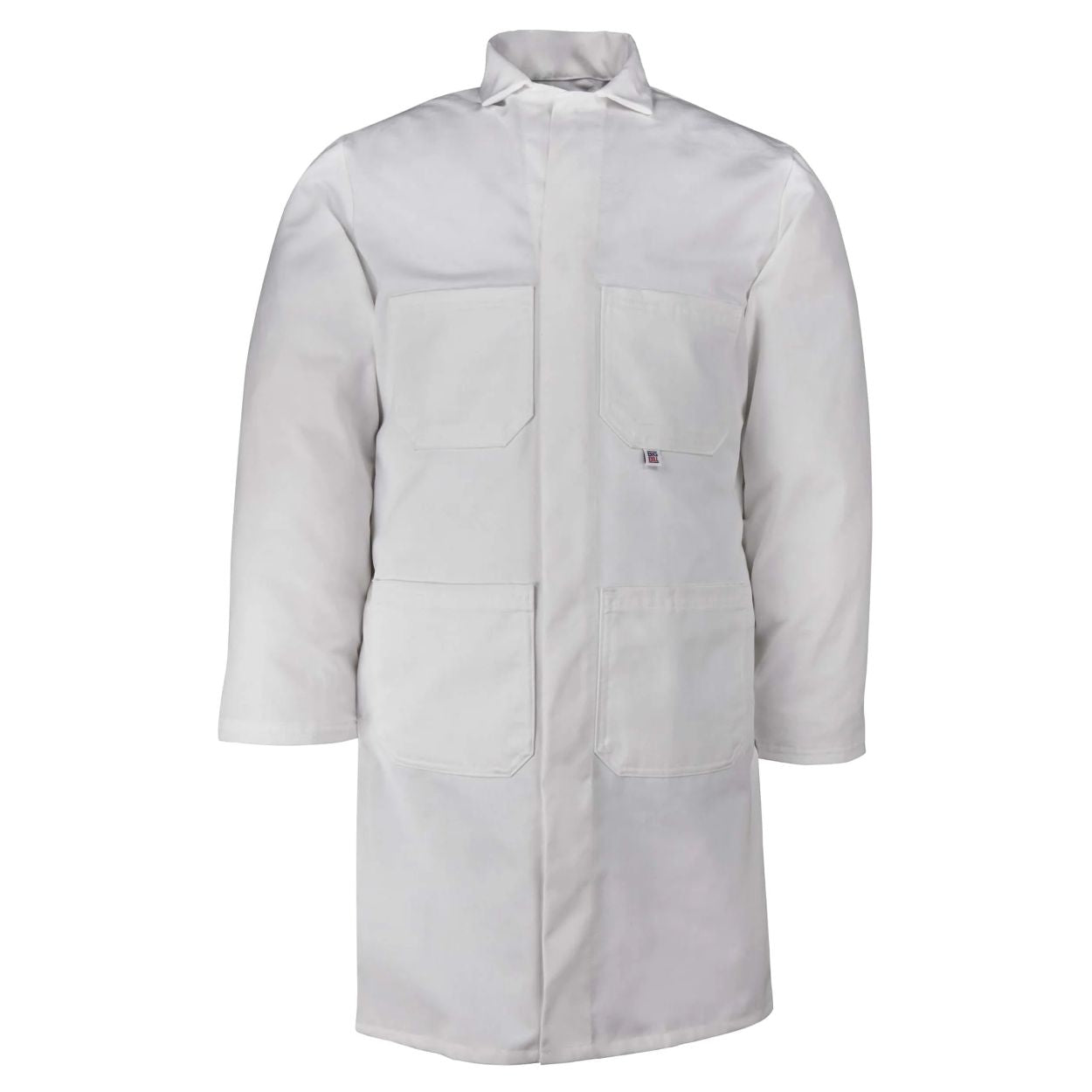 White shop coat on a white background