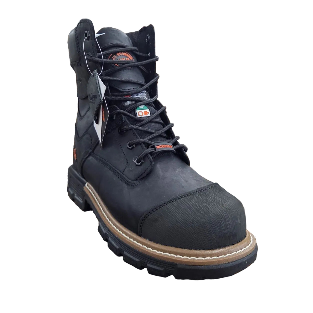 Black boot on a white background
