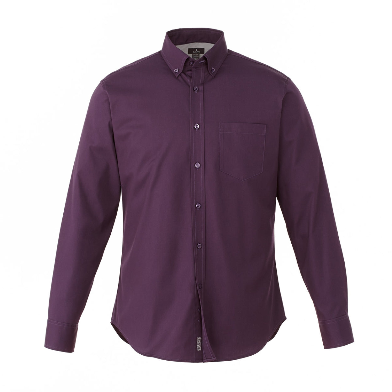 Dark plum shirt on a white background