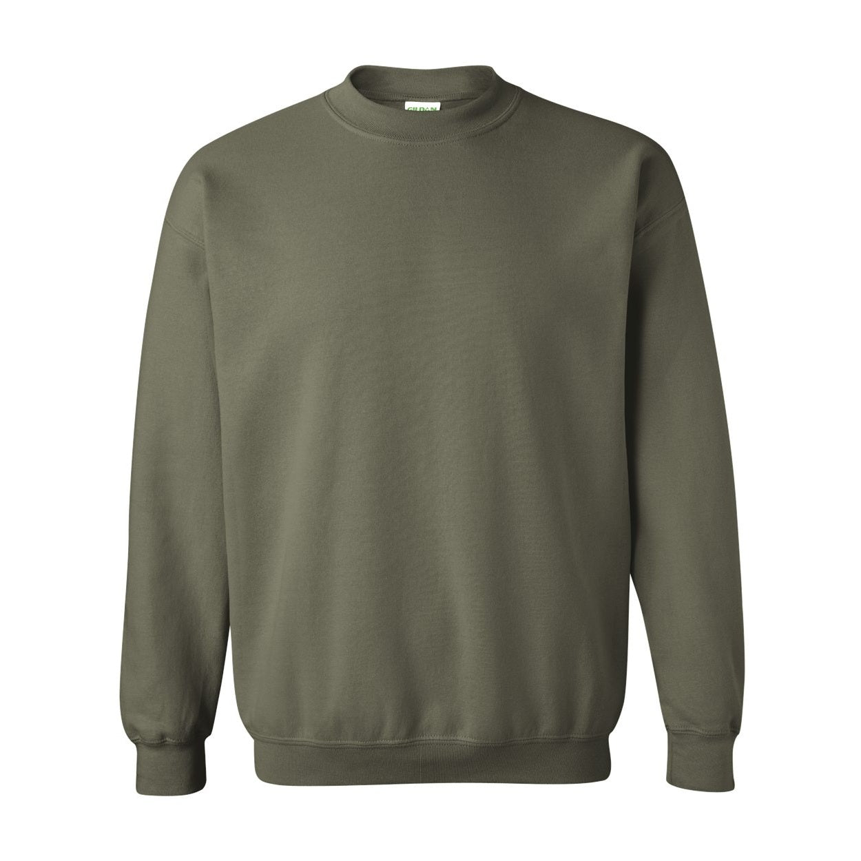 Military green sweater on a white background