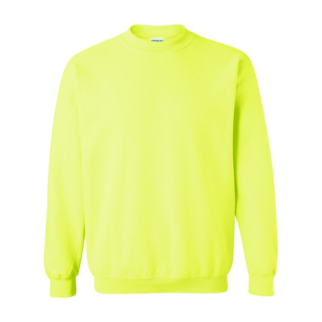 Safety green sweater on a white background