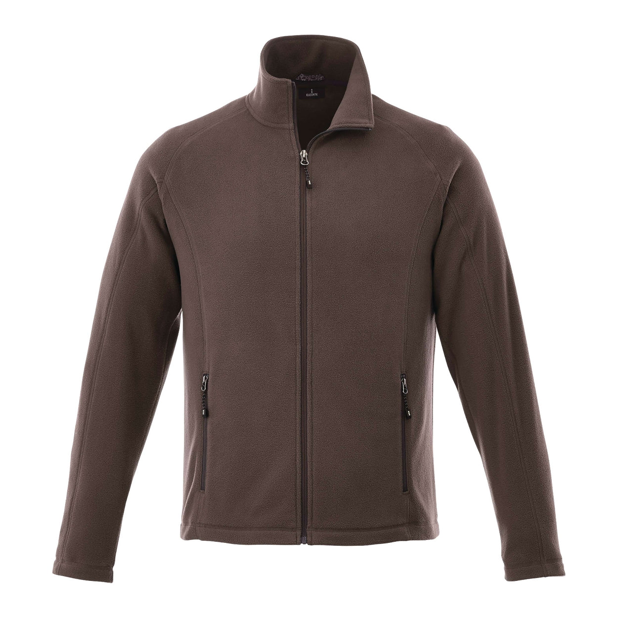 Chocolate brown polar jacket on a white background
