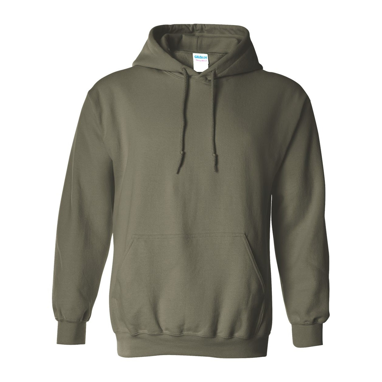 Military green sweater on a white background