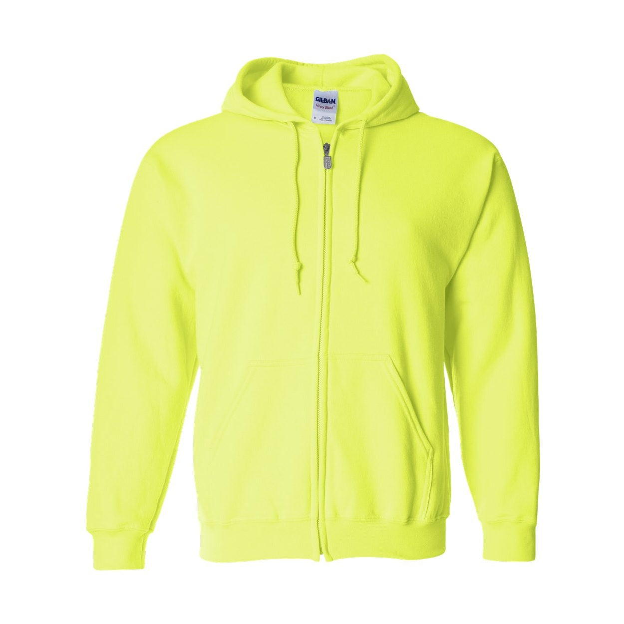 Safety green sweater on a white background