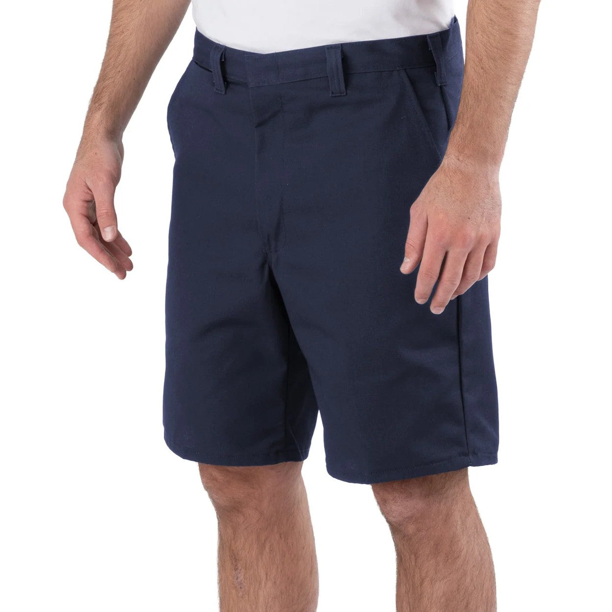Navy shorts on a white background
