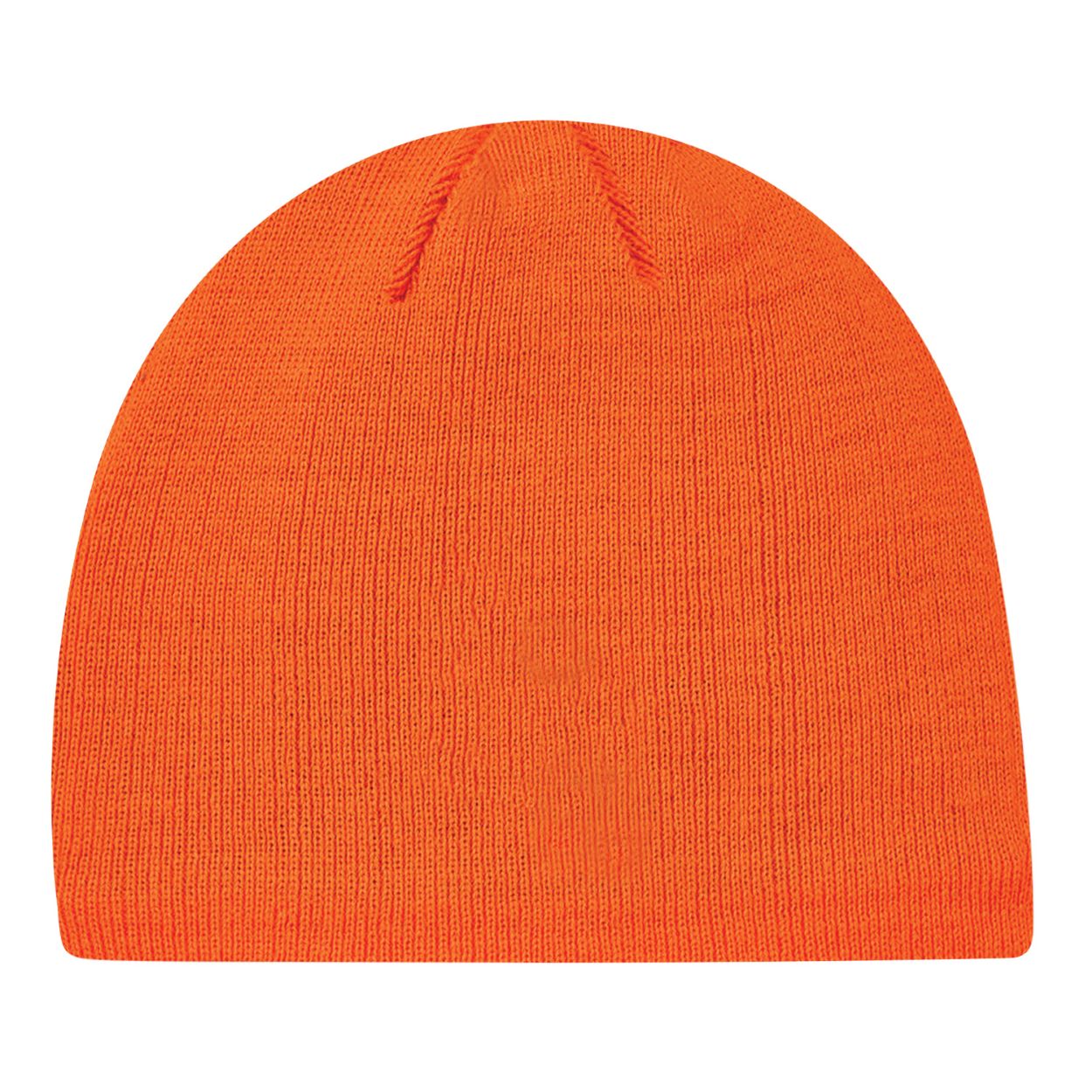 Fluorescent orange tuque on a white background