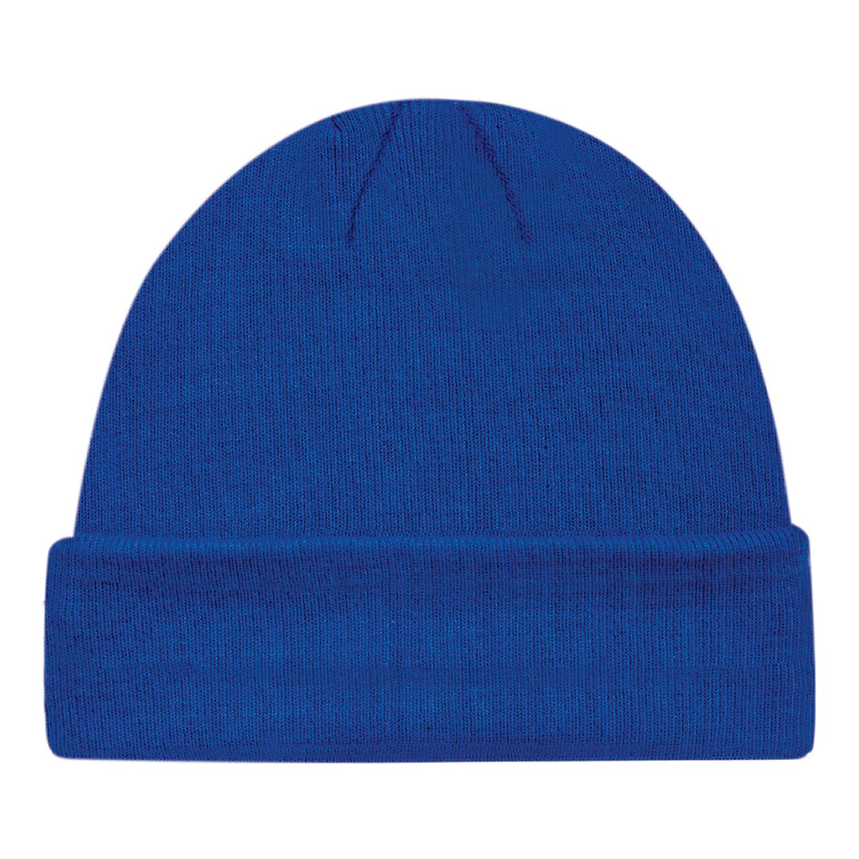 Royal blue tuque on a white background
